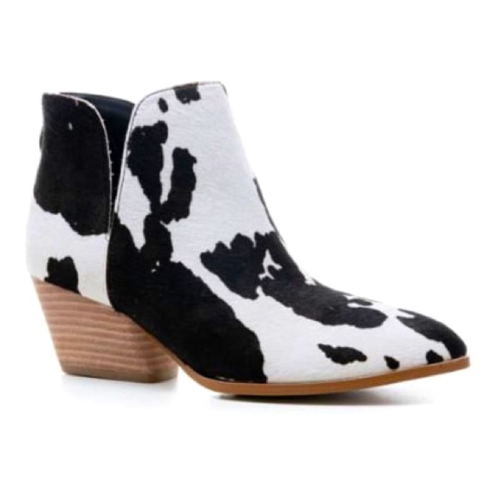 Genuine leather cowhide booties